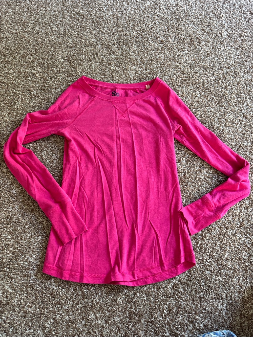 SO Bright Pink Long Sleeve Crewneck Top